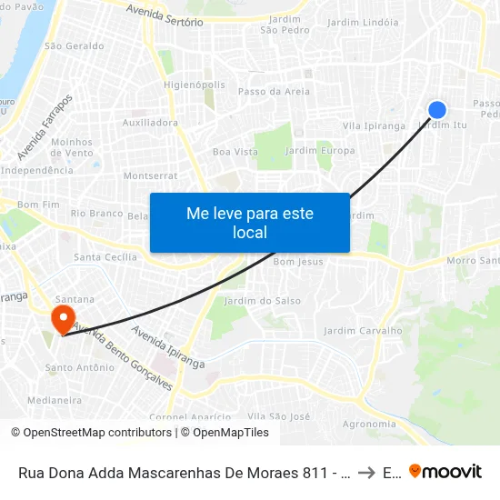 Rua Dona Adda Mascarenhas De Moraes 811 - Jardim Itu-Sabará Porto Alegre - Rs 91220-140 Brasil to Espm map