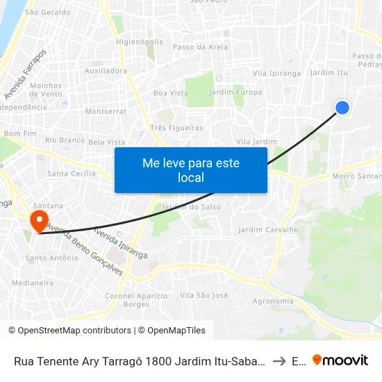 Rua Tenente Ary Tarragô 1800 Jardim Itu-Sabará Porto Alegre - Rio Grande Do Sul 91215 Brasil to Espm map