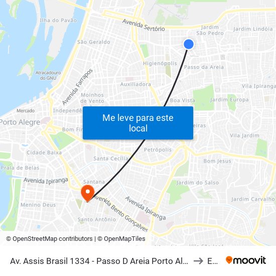 Av. Assis Brasil 1334 - Passo D Areia Porto Alegre - Rs 91010-001 Brasil to Espm map