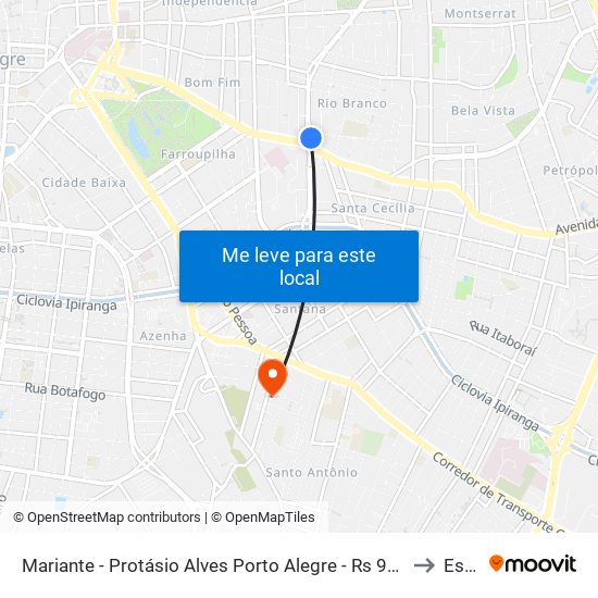 Mariante - Protásio Alves Porto Alegre - Rs 90420-160 Brasil to Espm map