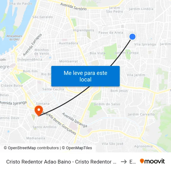 Cristo Redentor Adao Baino - Cristo Redentor Porto Alegre - Rs 91350-030 Brasil to Espm map