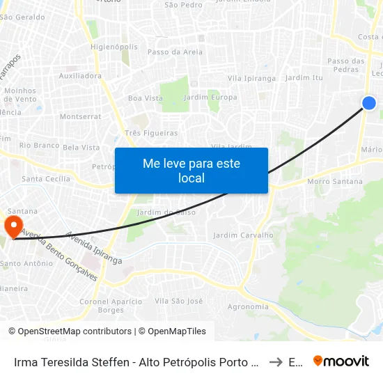 Irma Teresilda Steffen - Alto Petrópolis Porto Alegre - Rs 91240-470 Brasil to Espm map
