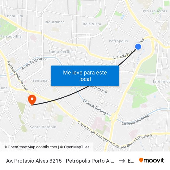 Av. Protásio Alves 3215 - Petrópolis Porto Alegre - Rs 90110-150 Brasil to Espm map