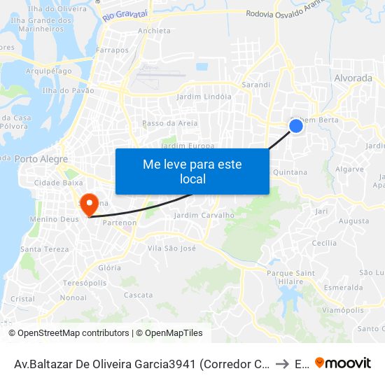 Av.Baltazar De Oliveira Garcia3941 (Corredor Cb) - Rubem Berta Porto Alegre - Rs 91160-000 Brasil to Espm map