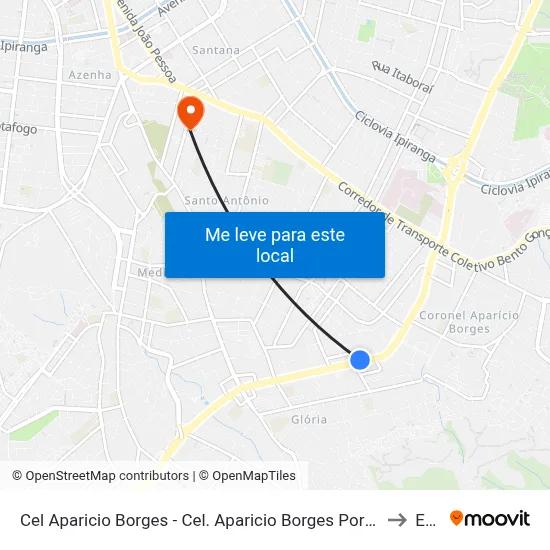 Cel Aparicio Borges - Cel. Aparicio Borges Porto Alegre - Rs 90680-570 Brasil to Espm map