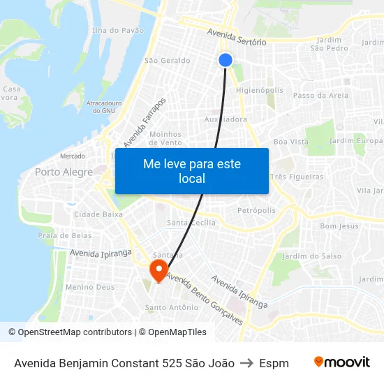 Avenida Benjamin Constant 525 São João to Espm map