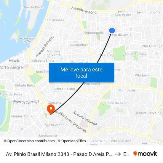 Av. Plínio Brasil Milano 2343 - Passo D Areia Porto Alegre - Rs 90520-003 Brasil to Espm map