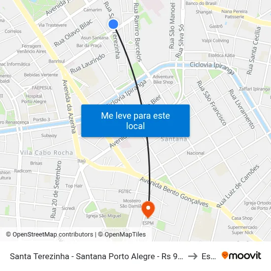 Santa Terezinha - Santana Porto Alegre - Rs 90035-003 Brasil to Espm map