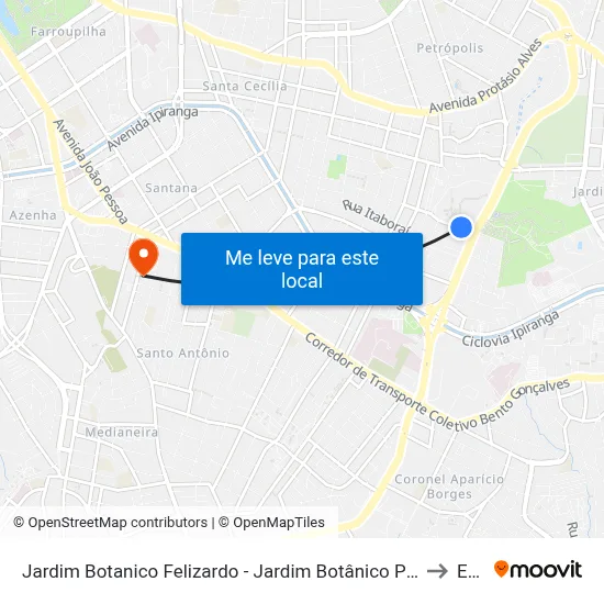 Jardim Botanico Felizardo - Jardim Botânico Porto Alegre - Rs 90450-190 Brasil to Espm map