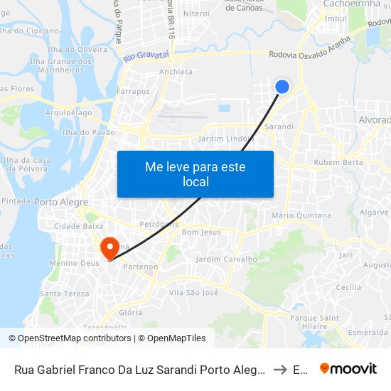Rua Gabriel Franco Da Luz Sarandi Porto Alegre - Rs 91120-600 Brasil to Espm map