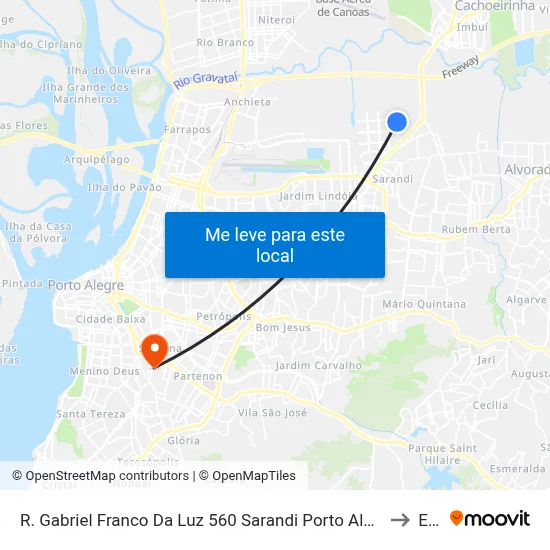 R. Gabriel Franco Da Luz 560 Sarandi Porto Alegre - Rio Grande Do Sul 91120-415 Brasil to Espm map