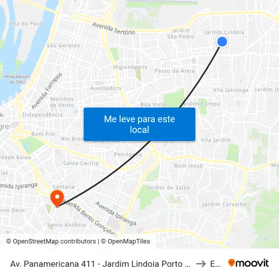 Av. Panamericana 411 - Jardim Lindoia Porto Alegre - Rs 91050-001 Brasil to Espm map