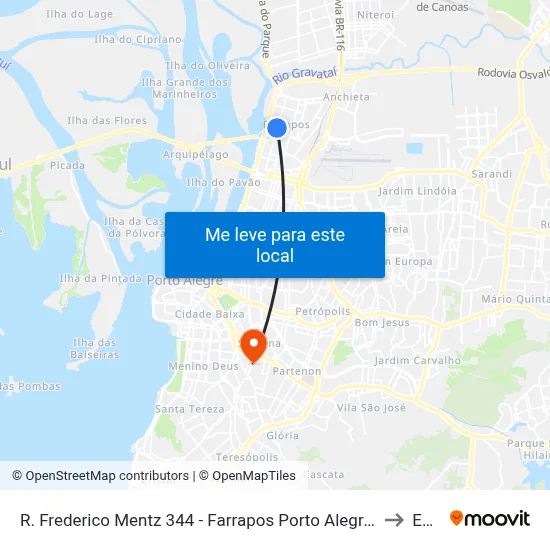 R. Frederico Mentz 344 - Farrapos Porto Alegre - Rs 90250-370 Brasil to Espm map