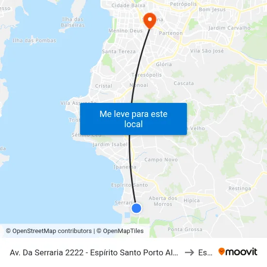 Av. Da Serraria 2222 - Espírito Santo Porto Alegre - Rs Brasil to Espm map
