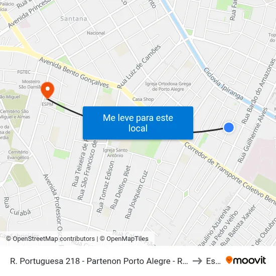 R. Portuguesa 218 - Partenon Porto Alegre - Rs 90650-120 Brasil to Espm map