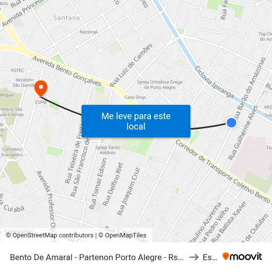 Bento De Amaral - Partenon Porto Alegre - Rs 90670-005 Brasil to Espm map