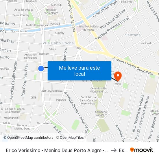 Erico Verissimo - Menino Deus Porto Alegre - Rs 90160-180 Brasil to Espm map