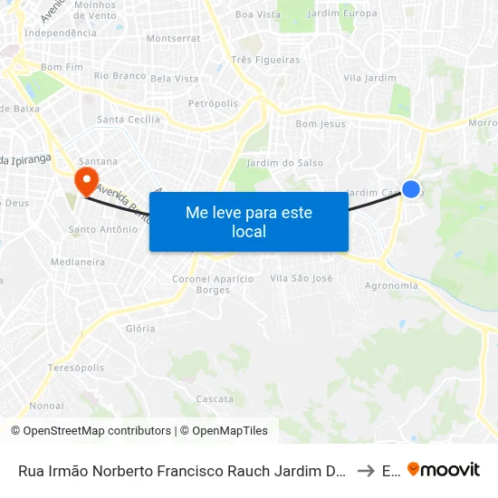 Rua Irmão Norberto Francisco Rauch Jardim Do Carvalho Porto Alegre - Rio Grande Do Sul 91430 Brasil to Espm map