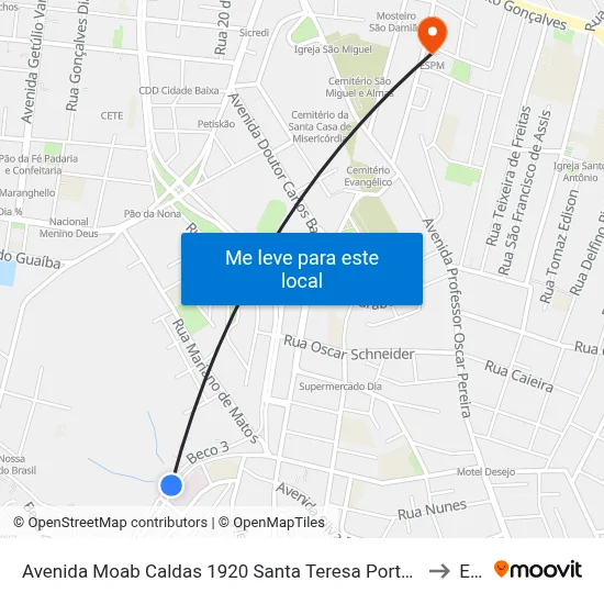 Avenida Moab Caldas 1920 Santa Teresa Porto Alegre - Rio Grande Do Sul 90880 Brasil to Espm map