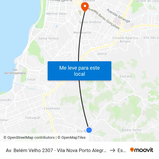 Av. Belém Velho 2307 - Vila Nova Porto Alegre - Rs Brasil to Espm map