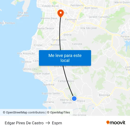 Edgar Pires De Castro to Espm map