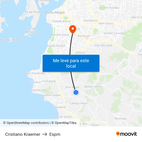 Cristiano Kraemer to Espm map