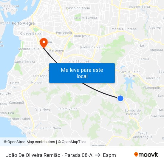 João De Oliveira Remião - Parada 08-A to Espm map