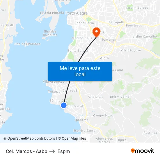 Cel. Marcos - Aabb to Espm map