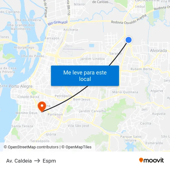 Av. Caldeia to Espm map