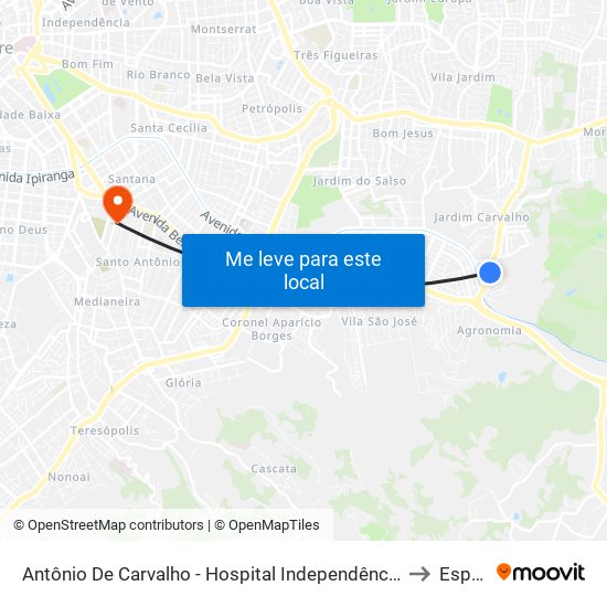 Antônio De Carvalho - Hospital Independência to Espm map