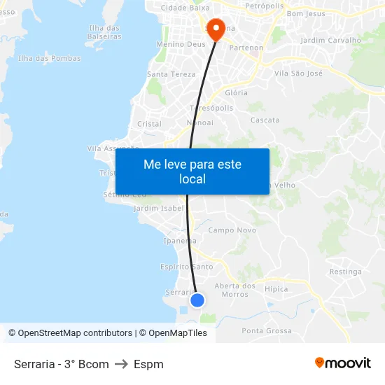 Serraria - 3° Bcom to Espm map