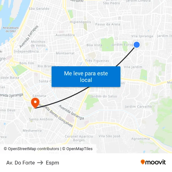 Av. Do Forte to Espm map