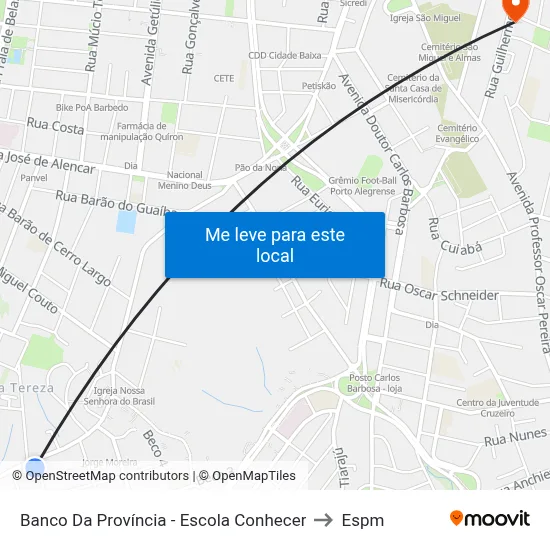 Banco Da Província - Escola Conhecer to Espm map
