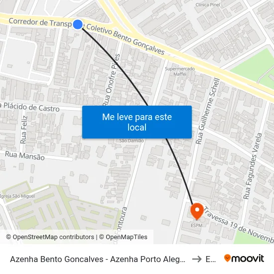 Azenha Bento Goncalves - Azenha Porto Alegre - Rs 90690-060 Brasil to Espm map