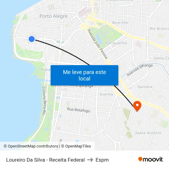 Loureiro Da Silva - Receita Federal to Espm map