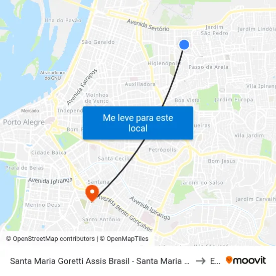 Santa Maria Goretti Assis Brasil - Santa Maria Goretti Porto Alegre - Rs 91010-001 Brasil to Espm map