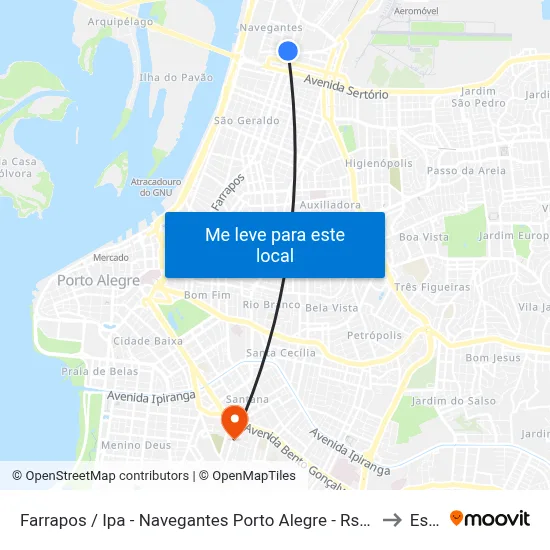 Farrapos / Ipa - Navegantes Porto Alegre - Rs 90240-001 Brasil to Espm map