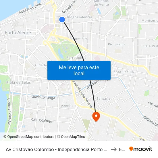 Av Cristovao Colombo - Independência Porto Alegre - Rs 90030-142 Brasil to Espm map