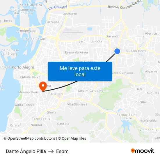 Dante Ângelo Pilla to Espm map