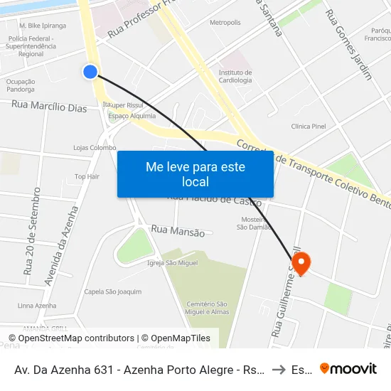 Av. Da Azenha 631 - Azenha Porto Alegre - Rs 90160-001 Brasil to Espm map