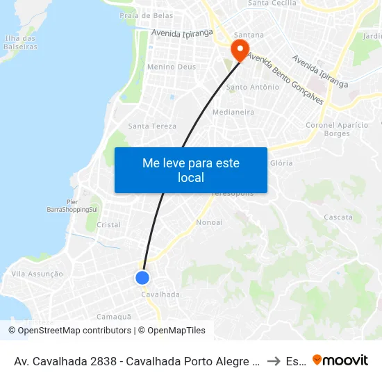 Av. Cavalhada 2838 - Cavalhada Porto Alegre - Rs 91740-000 Brasil to Espm map
