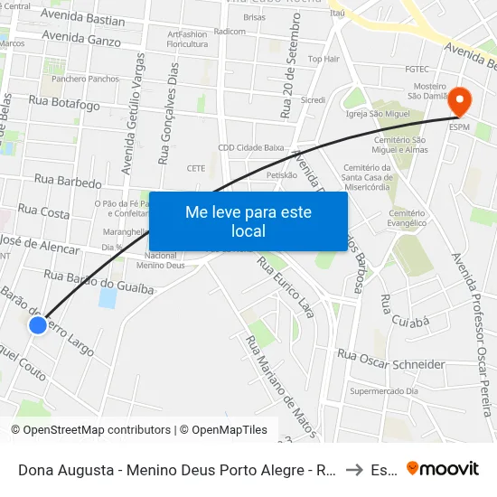 Dona Augusta - Menino Deus Porto Alegre - Rs 90850-130 Brasil to Espm map