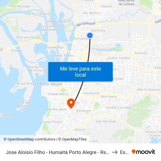 Jose Aloisio Filho - Humaitá Porto Alegre - Rs 90250-030 Brasil to Espm map