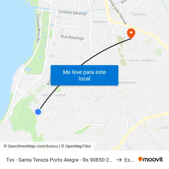 Tvs - Santa Tereza Porto Alegre - Rs 90850-250 Brasil to Espm map