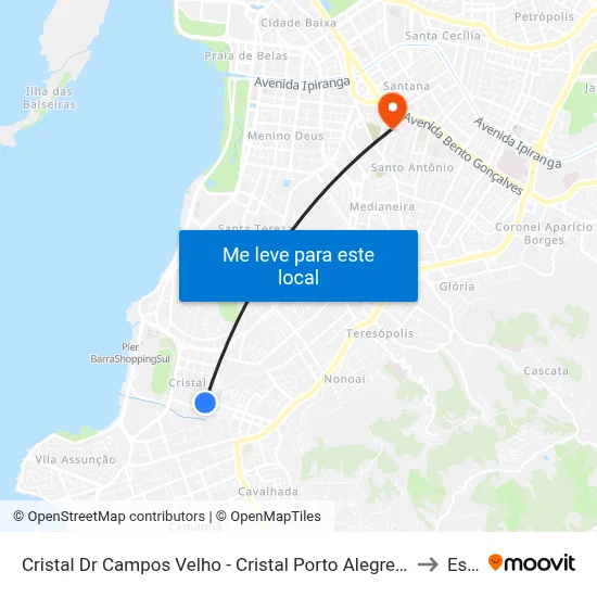 Cristal Dr Campos Velho - Cristal Porto Alegre - Rs 90820-030 Brasil to Espm map