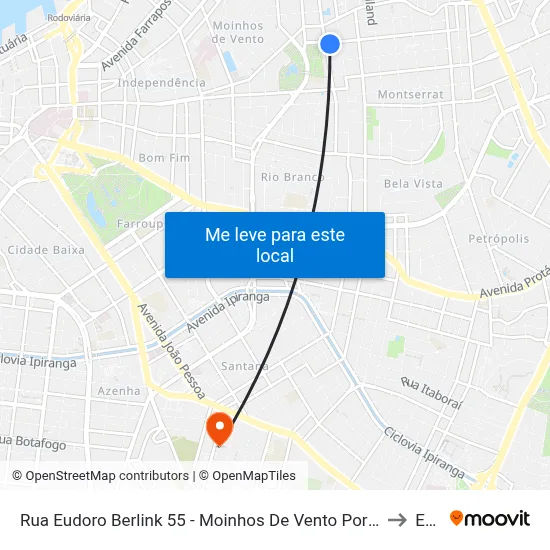 Rua Eudoro Berlink 55 - Moinhos De Vento Porto Alegre - Rs 90450-030 Brasil to Espm map