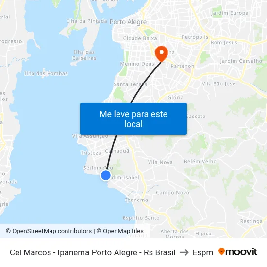 Cel Marcos - Ipanema Porto Alegre - Rs Brasil to Espm map