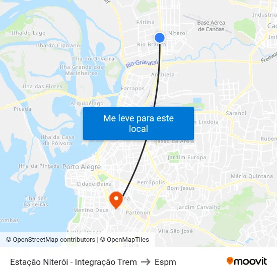 Estação Niterói - Integração Trem to Espm map