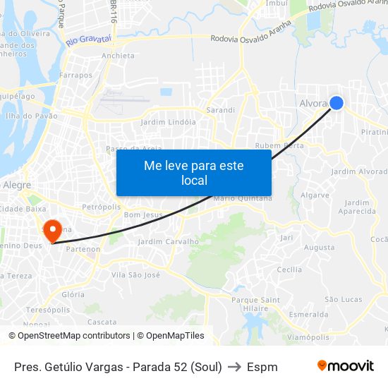 Pres. Getúlio Vargas - Parada 52 (Soul) to Espm map