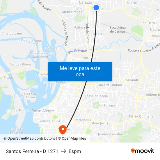 Santos Ferreira - D 1271 to Espm map